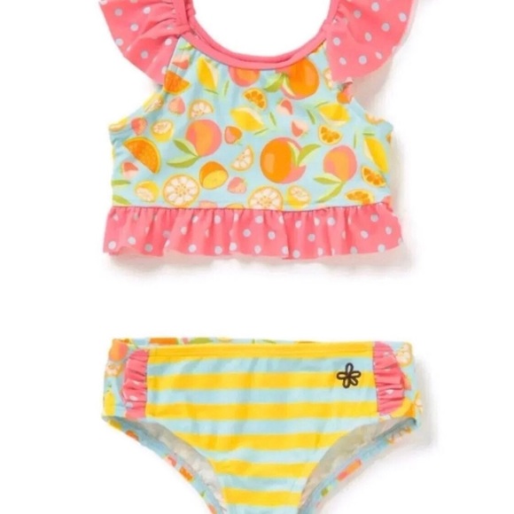 Size 2,6 NWT Matilda Jane Refresh Lemon print Swimsuit Set - Picture 3 of 4